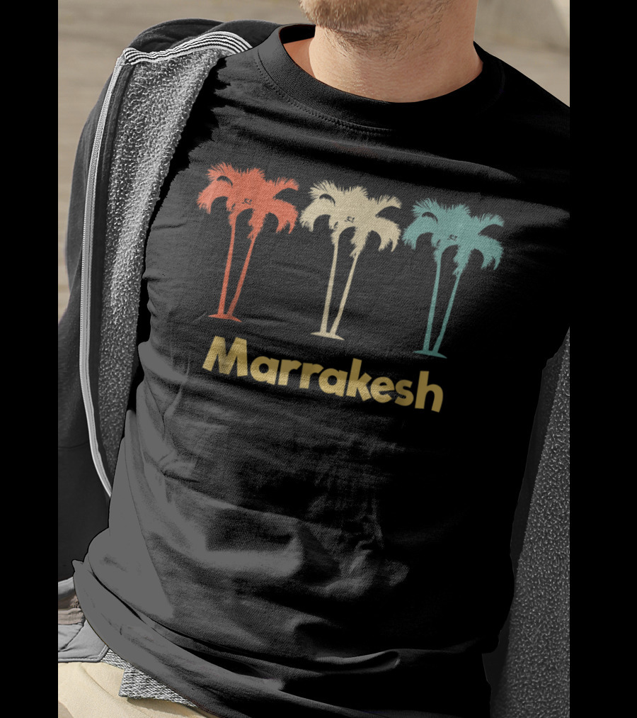 Marrakesh Morocco Vintage Vacation Palm Trees T-Shirt