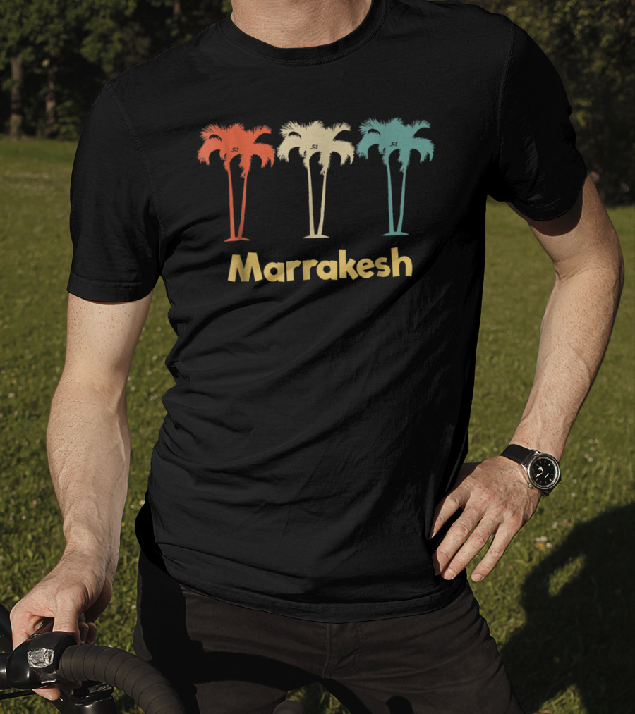 Marrakesh Morocco Vintage Vacation Palm Trees T-Shirt