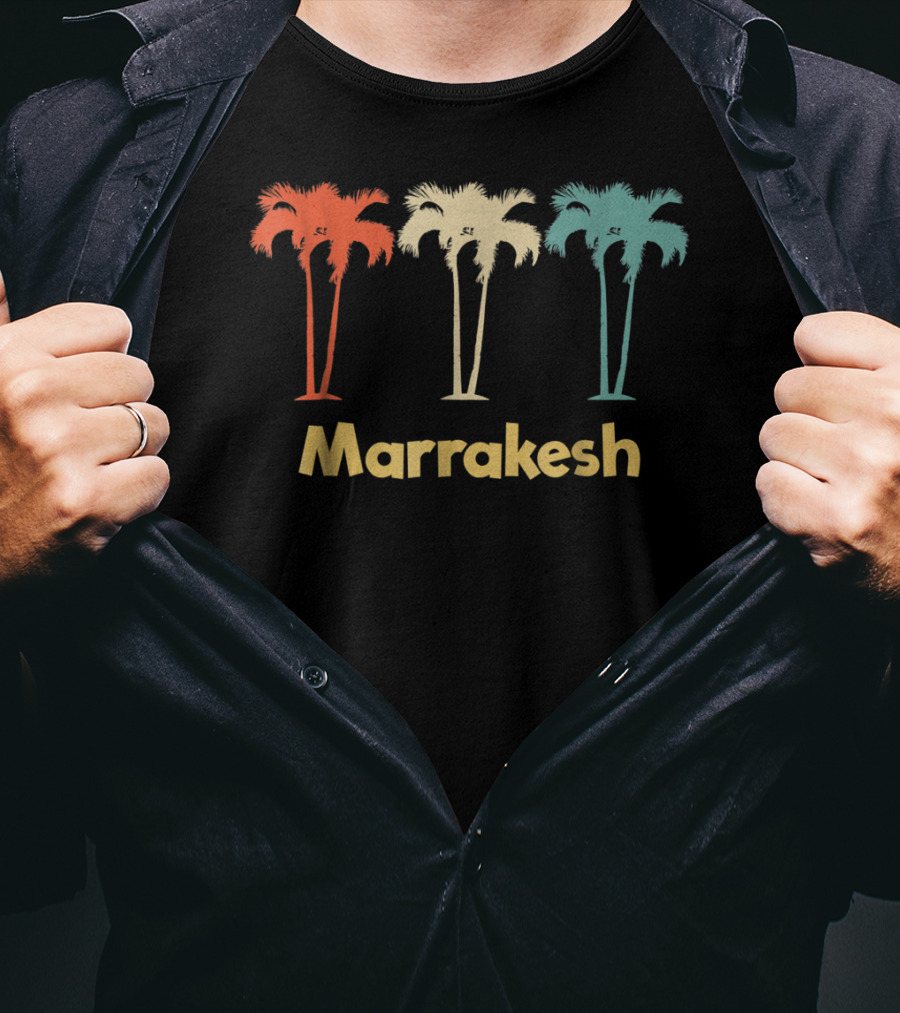 Marrakesh Morocco Vintage Vacation Palm Trees T-Shirt
