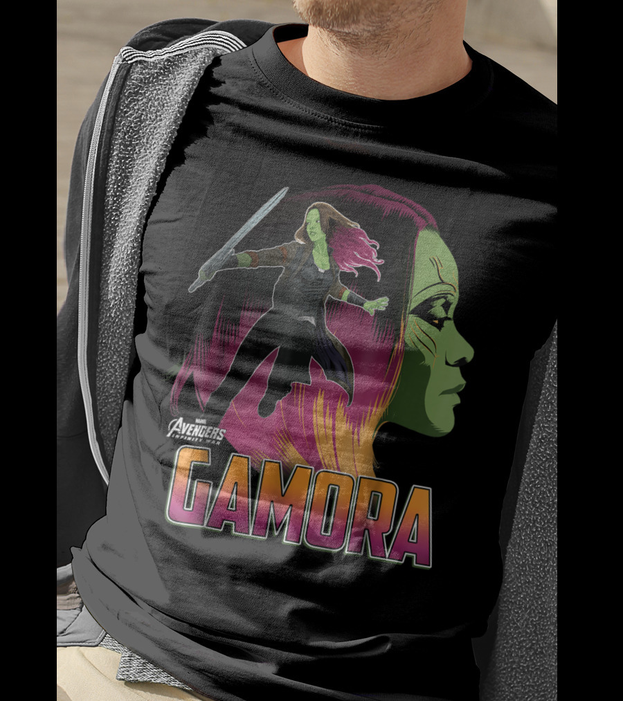 Avengers Infinity War Gamora Profile And Action Pose T-Shirt