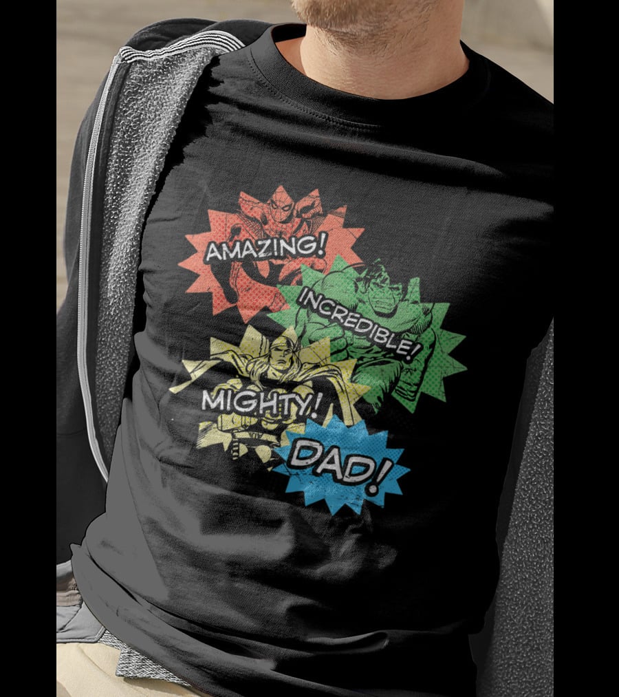 Amazing Incredible Mighty Dad Marvel Super Hero T-Shirt