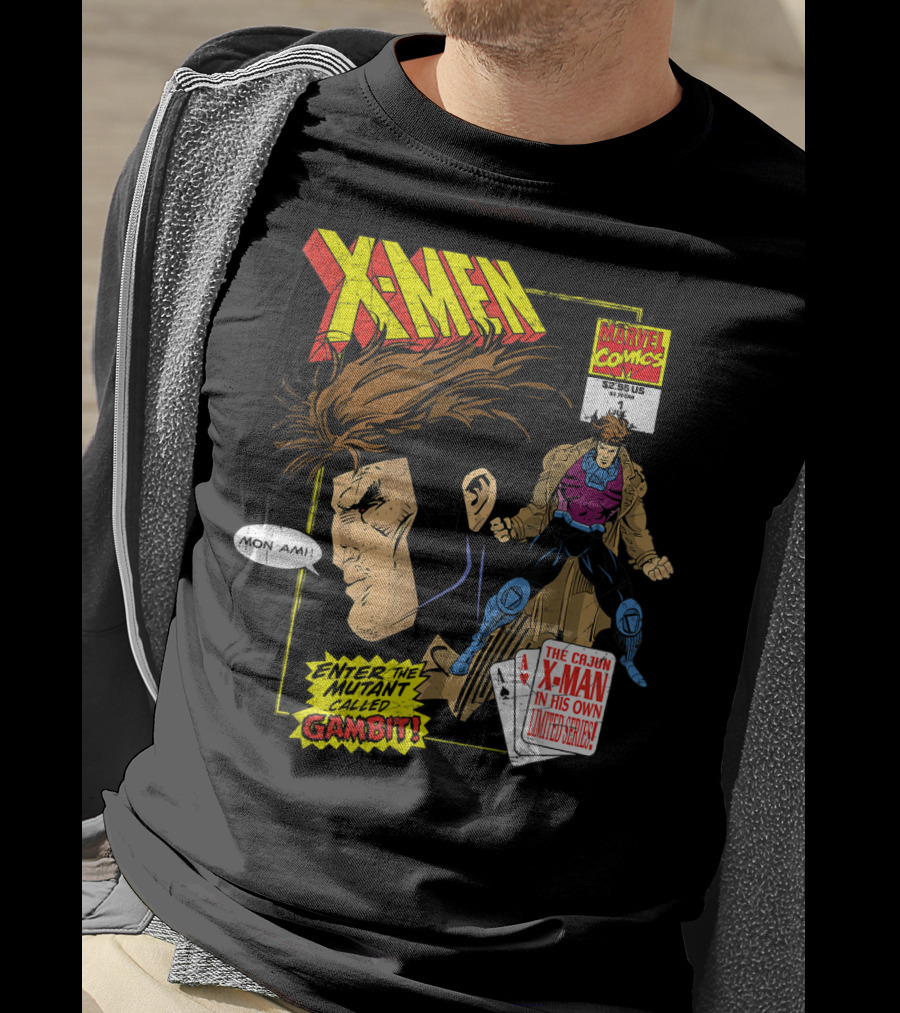 Marvel X-Men Comics Enter The Mutant Gambit Cajun Remy LeBeau Mon Ami T-Shirt