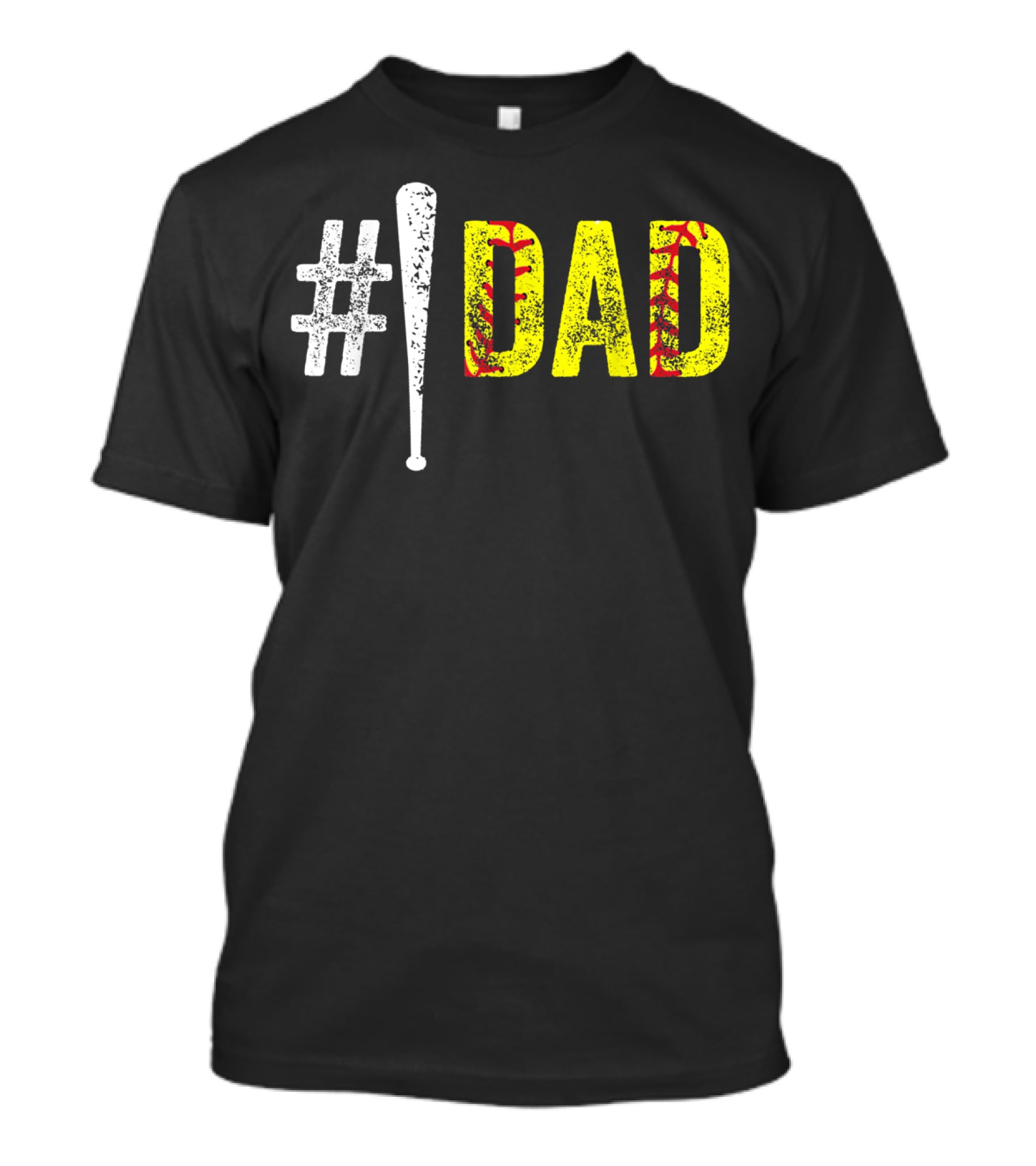 1 Dad Number One Softball Fan Dad T-Shirt