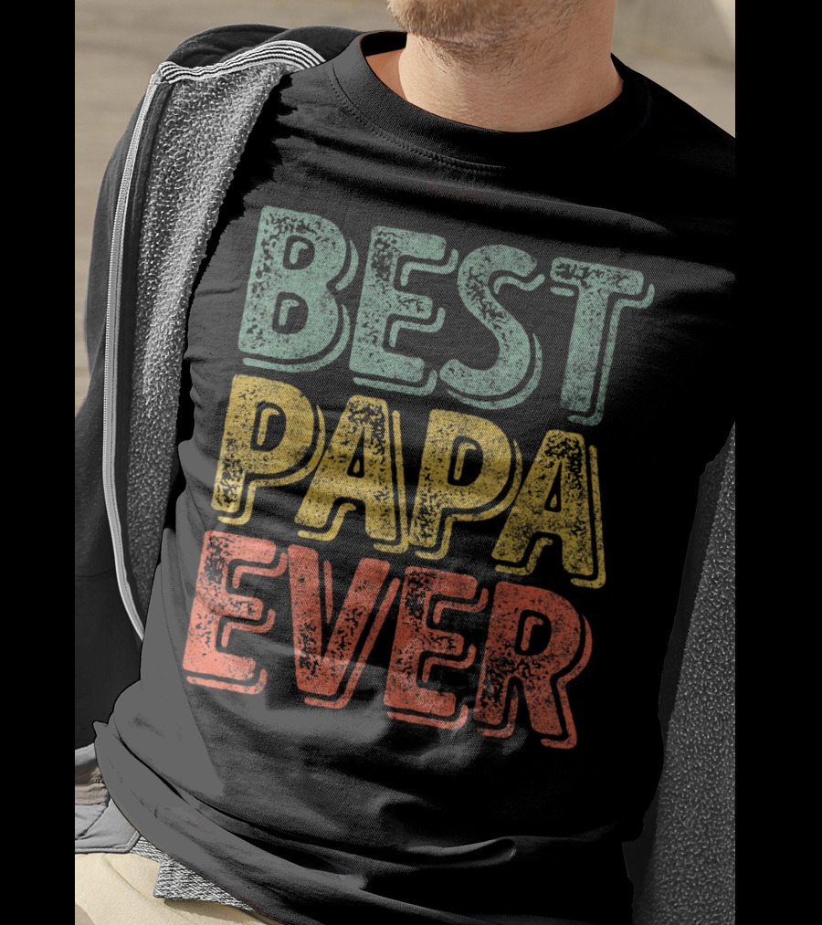 Best Papa Ever Bold Retro Style Father's Day T-Shirt