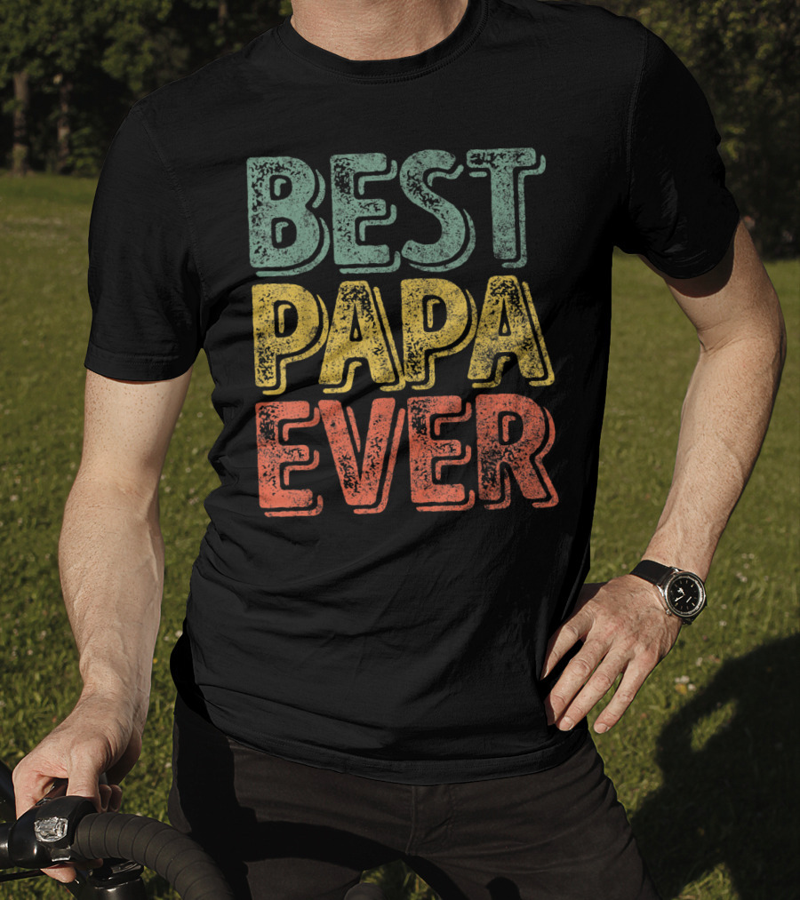 Best Papa Ever Bold Retro Style Father's Day T-Shirt