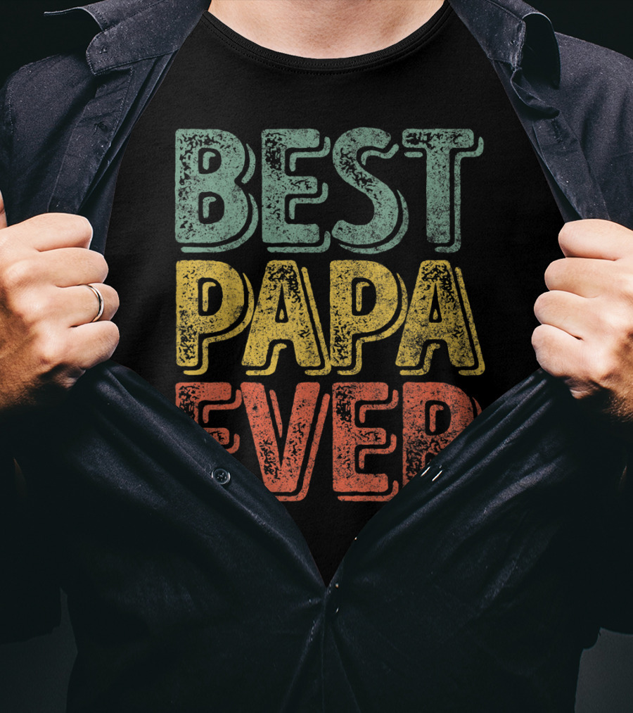 Best Papa Ever Bold Retro Style Father's Day T-Shirt
