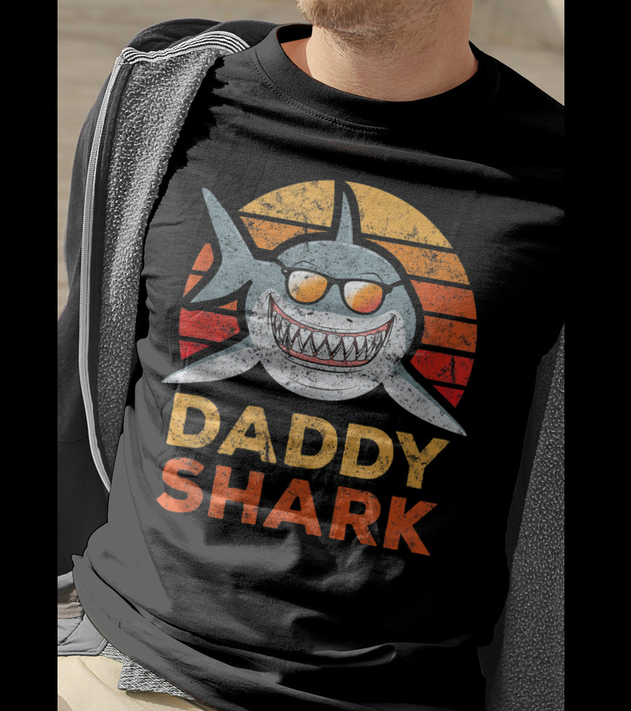 Daddy Shark Tropical Sunset T-Shirt