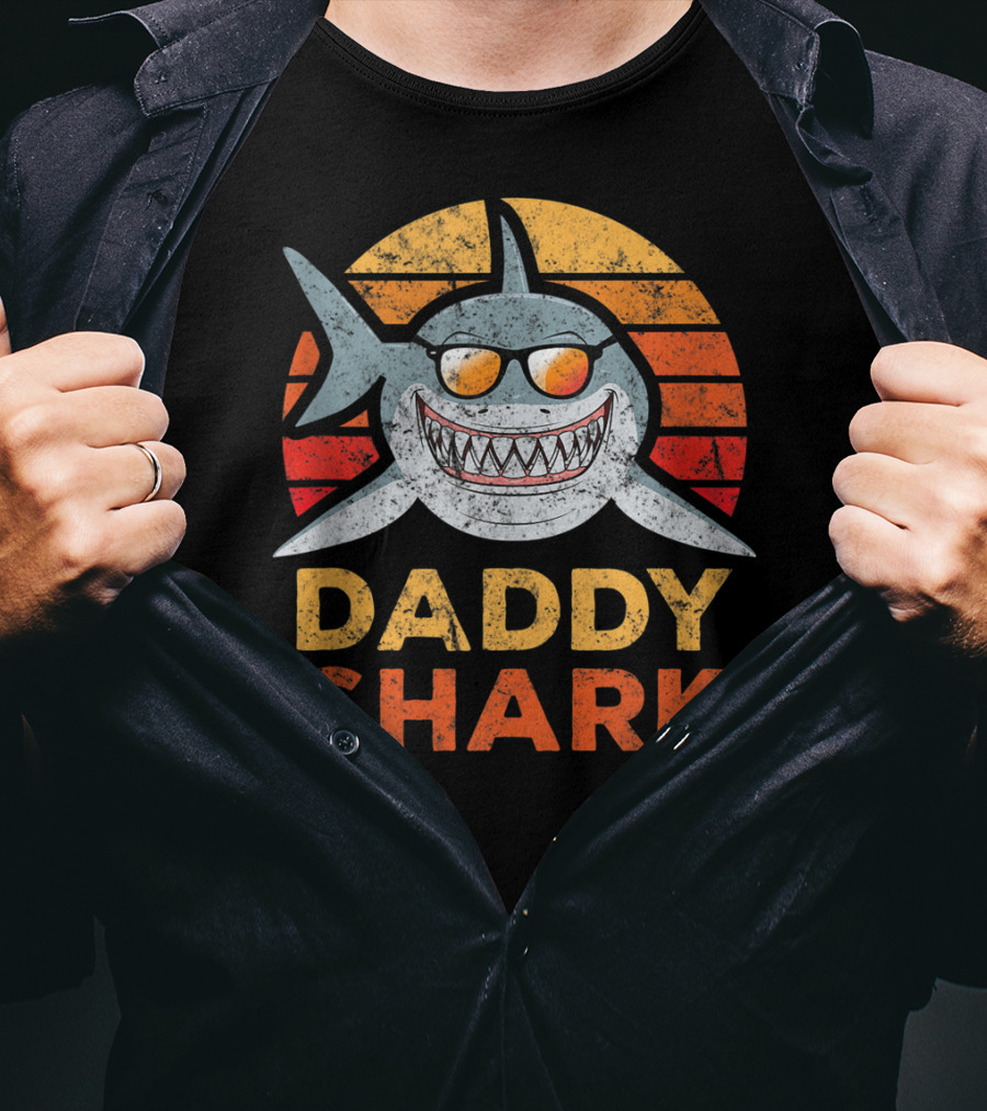 Daddy Shark Tropical Sunset T-Shirt