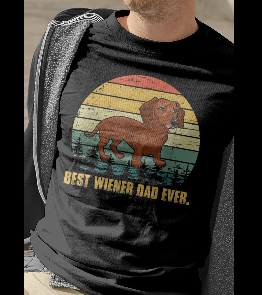 Best Wiener Dad Ever Mens Vintage Dachshund T-Shirt