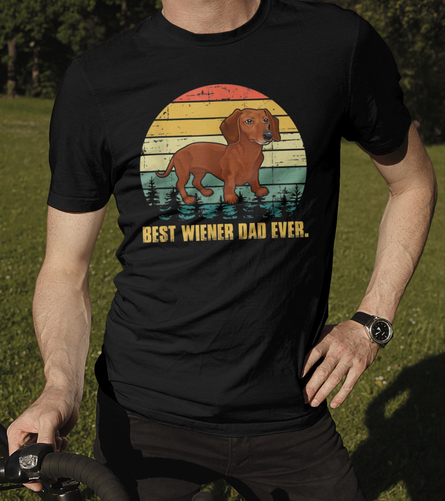 Best Wiener Dad Ever Mens Vintage Dachshund T-Shirt