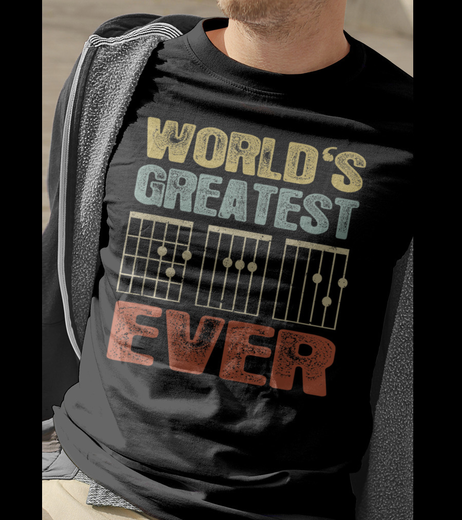 World's Greatest Dad Vintage Guitar Chord Ever T-Shirt