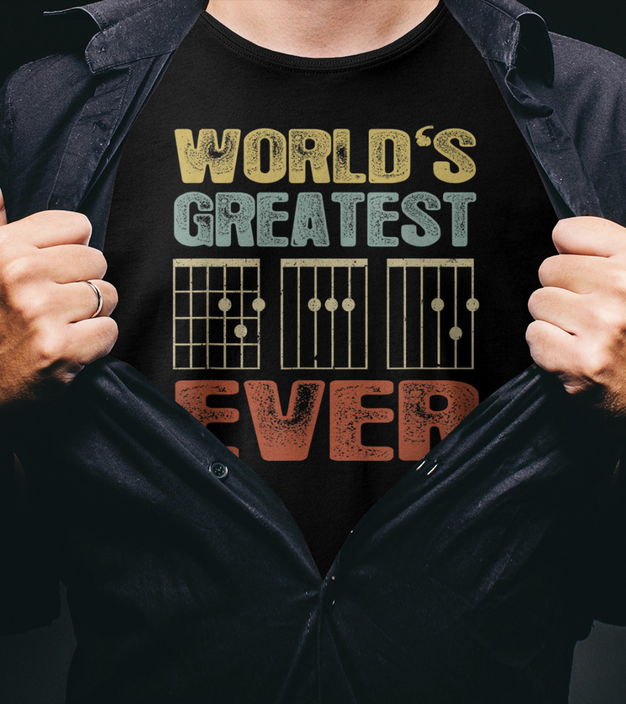 World's Greatest Dad Vintage Guitar Chord Ever T-Shirt