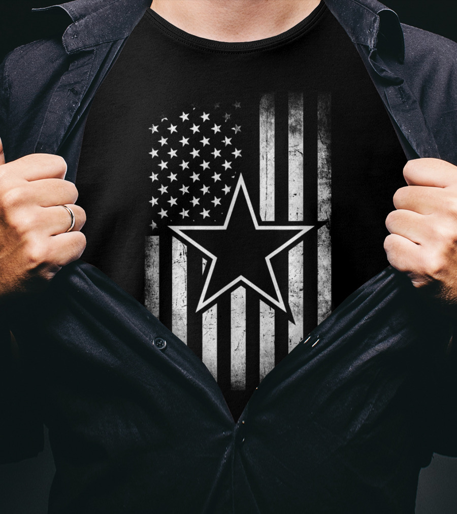Mens Womens Cowboy Flag Football Dallas Fans American Star T-Shirt