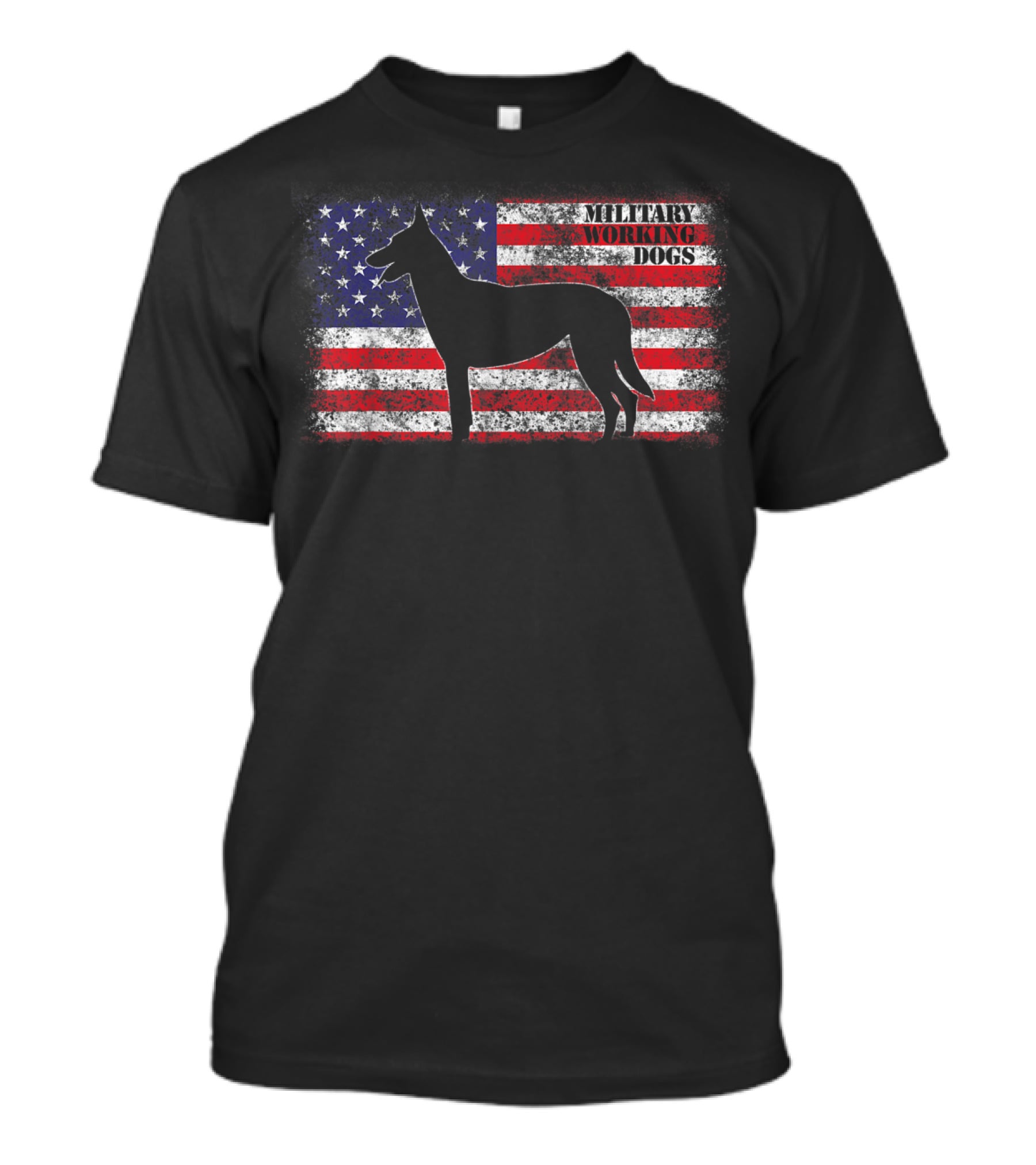 Military Working Dogs American Flag K9 Handler T-Shirt