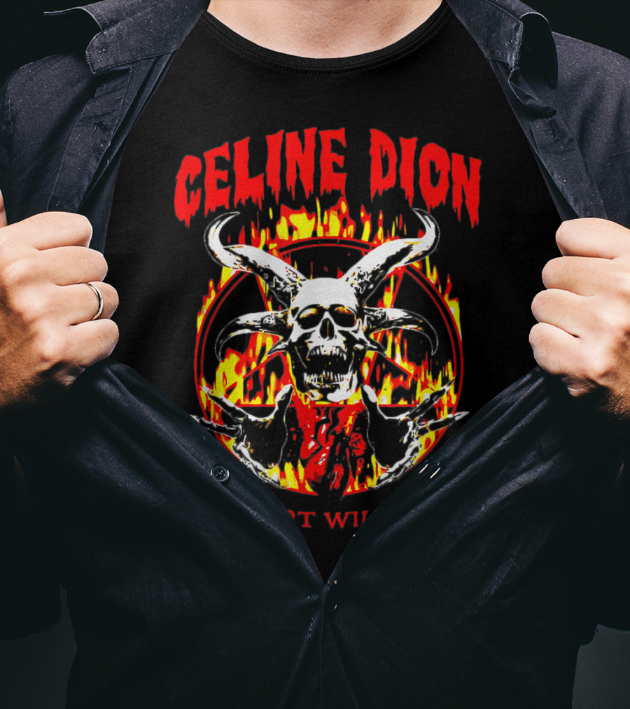 Celine Dion My Heart Will Go On Skull Fire T-Shirt