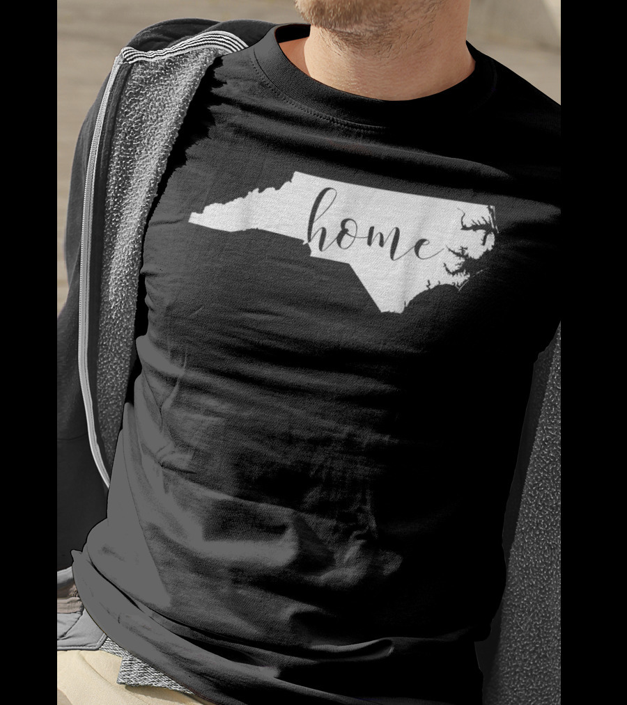 NC HOME North Carolina State Silhouette Home Script Womens Blouse Souther T-Shirt