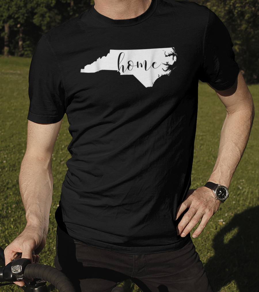 NC HOME North Carolina State Silhouette Home Script Womens Blouse Souther T-Shirt