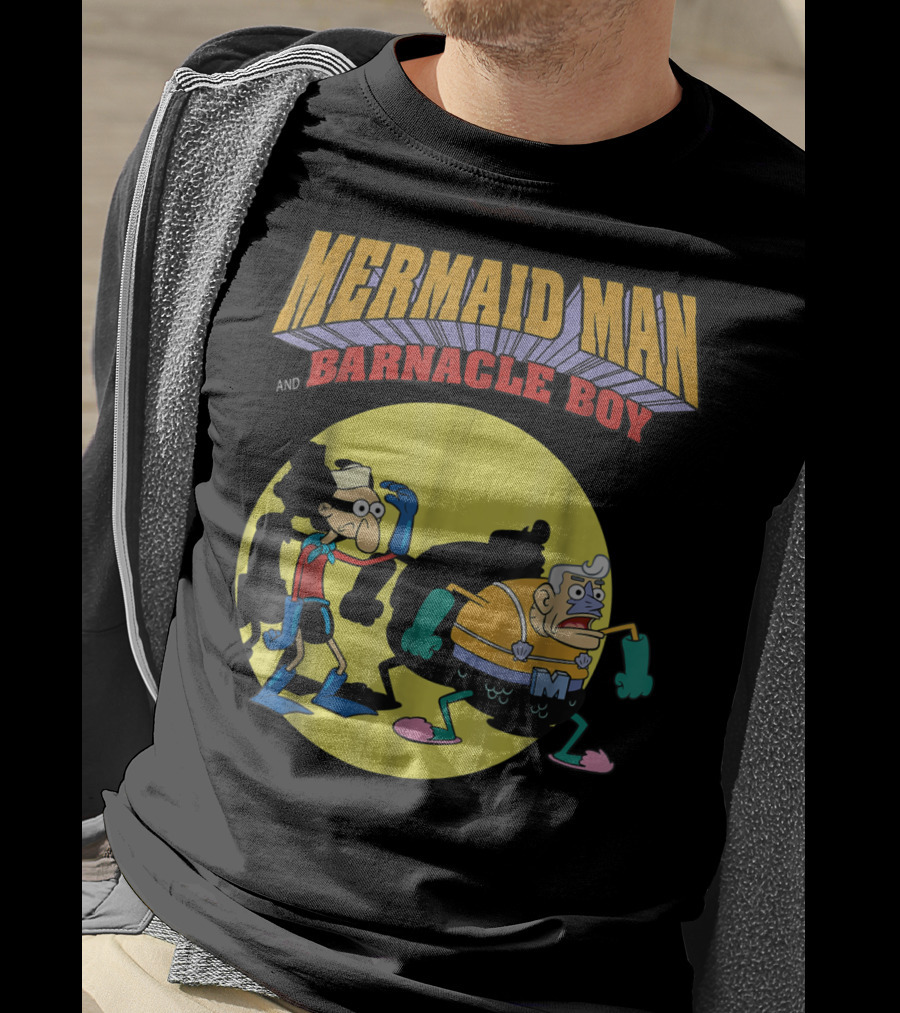 Mermaid Man And Barnacle Boy Nickelodeon Spongebob SquarePants Vintage Comic T-Shirt