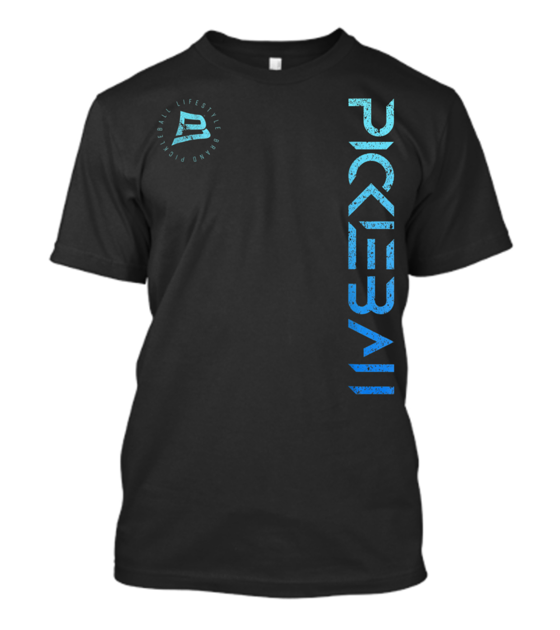 Pickleball Lifestyle Brand Distressed Blue Gradient T-Shirt