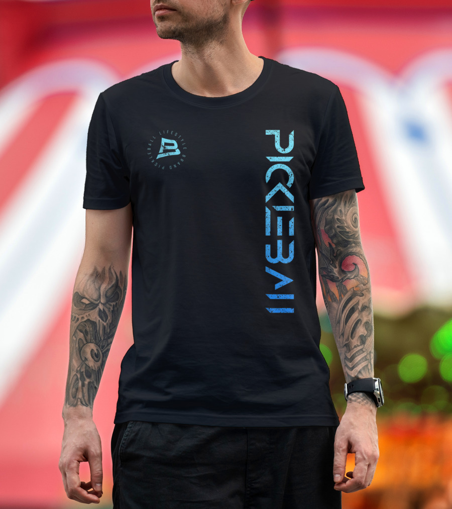 Pickleball Lifestyle Brand Distressed Blue Gradient T-Shirt