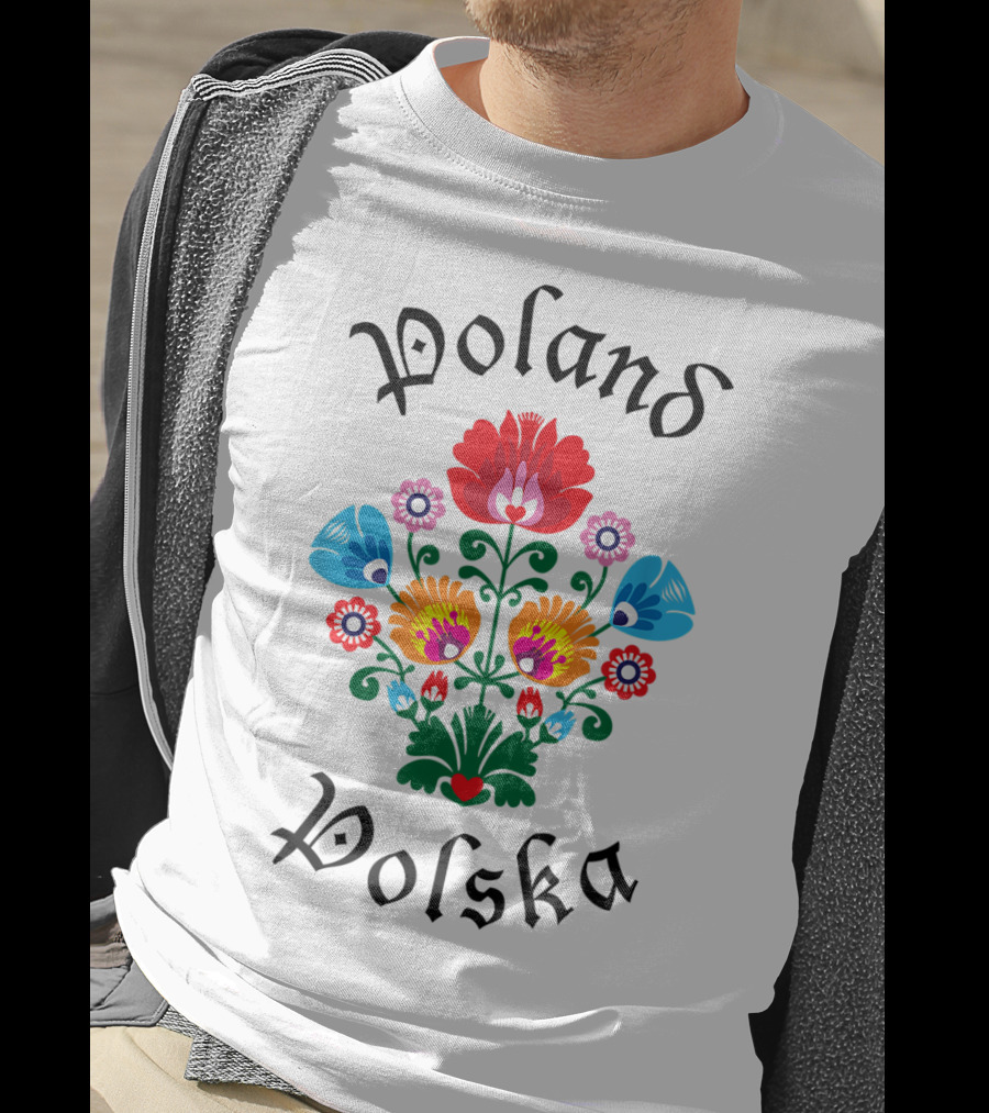 POLAND Folk Flowers WYCINANKI Polska Polish Fest Floral T-Shirt