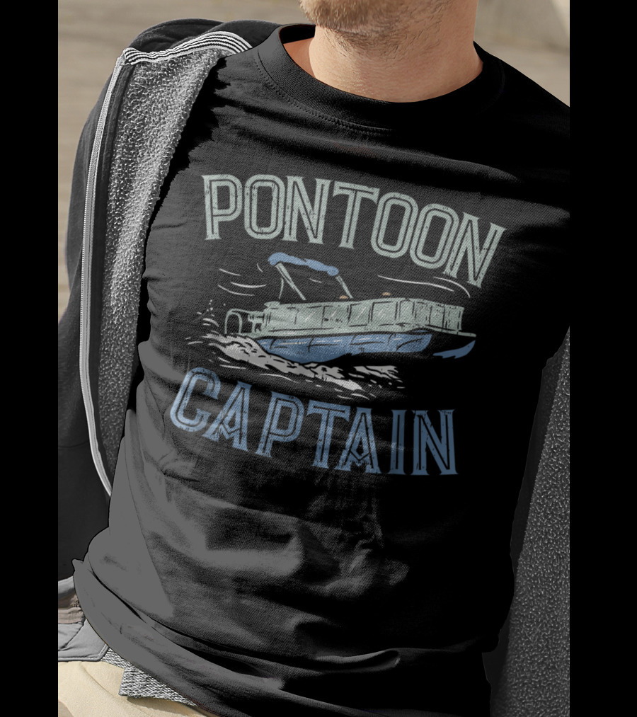 Pontoon Boat Captain Vintage Nautical Adventure T-Shirt