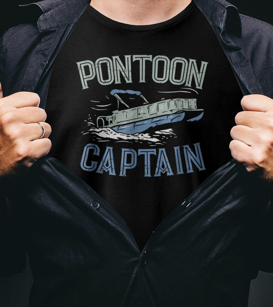 Pontoon Boat Captain Vintage Nautical Adventure T-Shirt