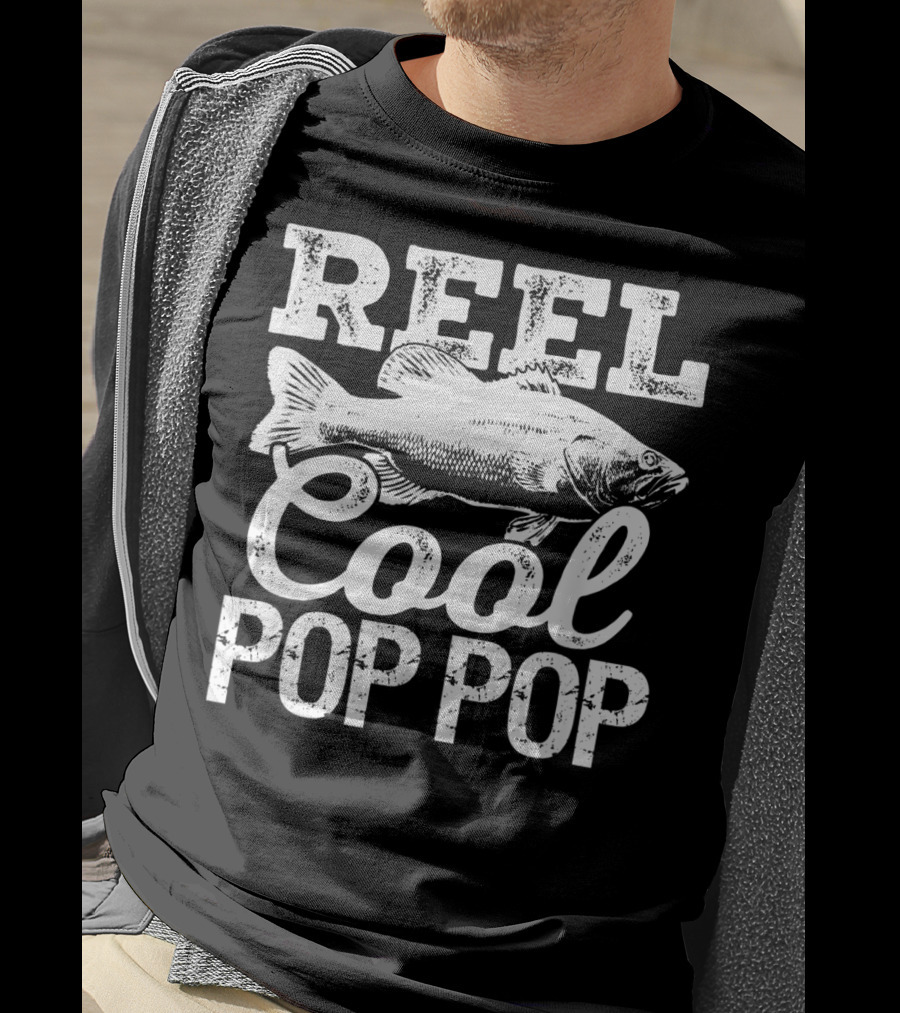 Reel Cool Pop Pop Fishing Outdoor Angler Bass Fish T-Shirt