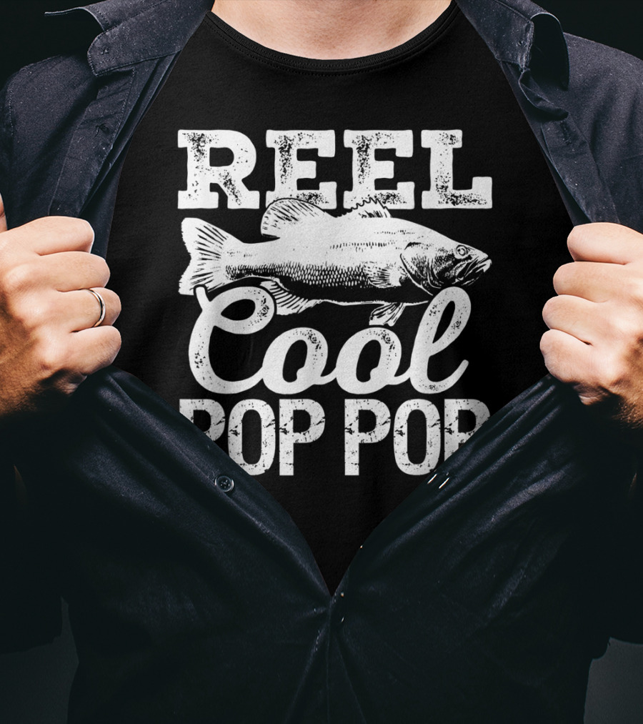 Reel Cool Pop Pop Fishing Outdoor Angler Bass Fish T-Shirt