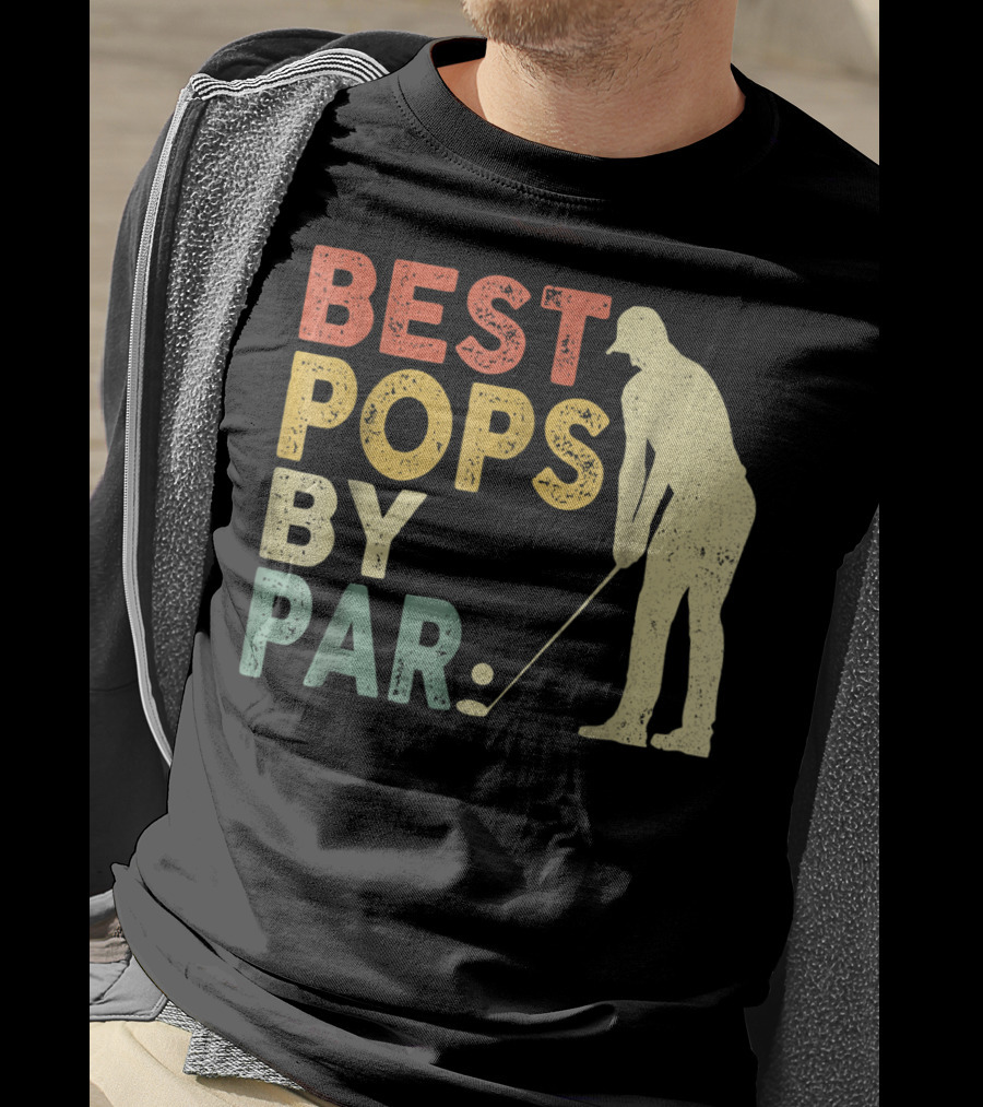 Best Pops By Par Golf Retro Vintage Golfer T-Shirt