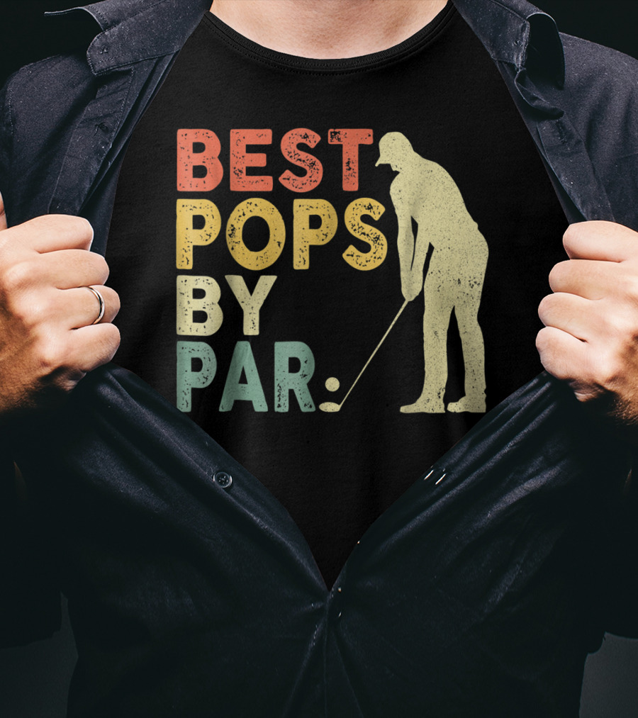 Best Pops By Par Golf Retro Vintage Golfer T-Shirt