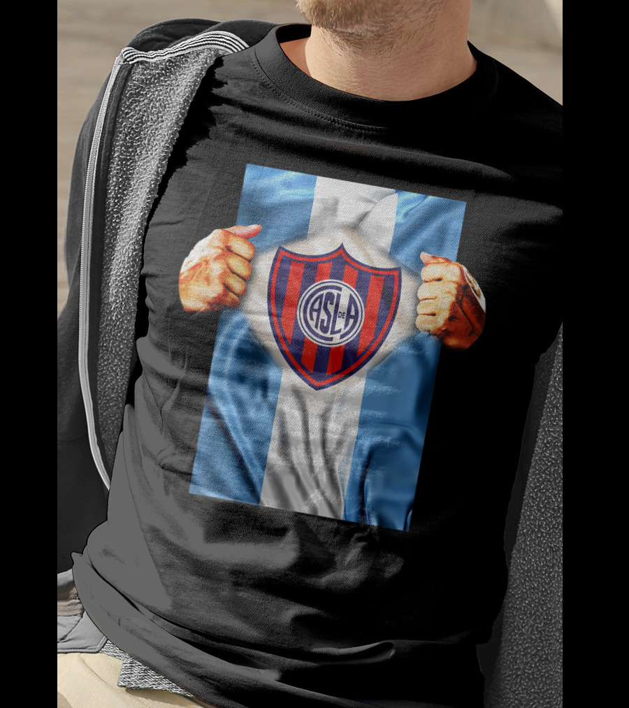 San Lorenzo Heartbeat ASL De Football Soccer Fans Logo Emblem T-Shirt