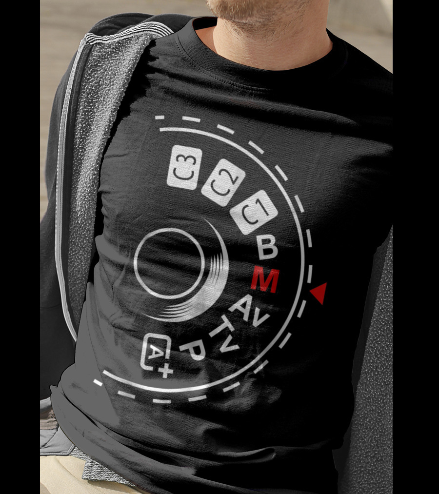 Photography Mode Dial B A M Av Tv P Iconography For Manual Shoot Enthusiasts T-Shirt