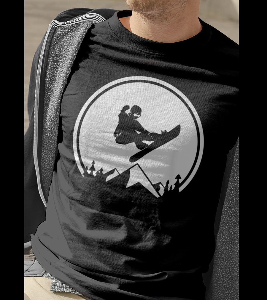 Snowboard Snowboarding Big Air Silhouette Mountain Jump T-Shirt