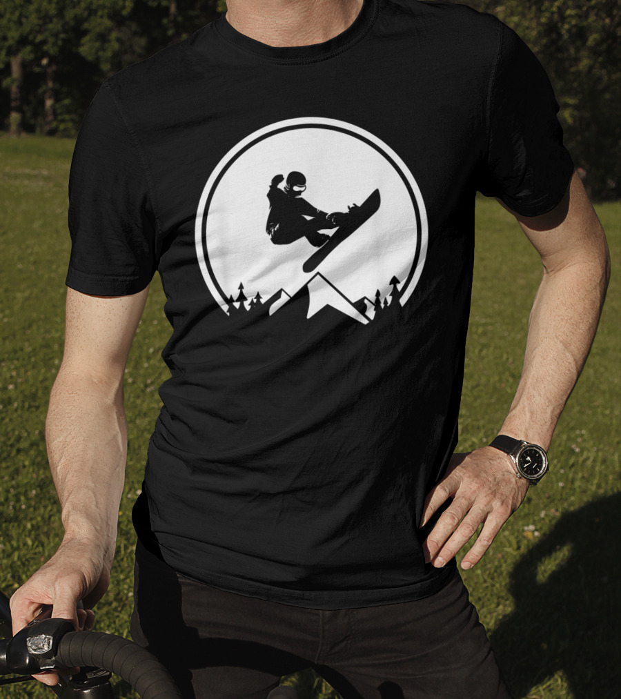 Snowboard Snowboarding Big Air Silhouette Mountain Jump T-Shirt