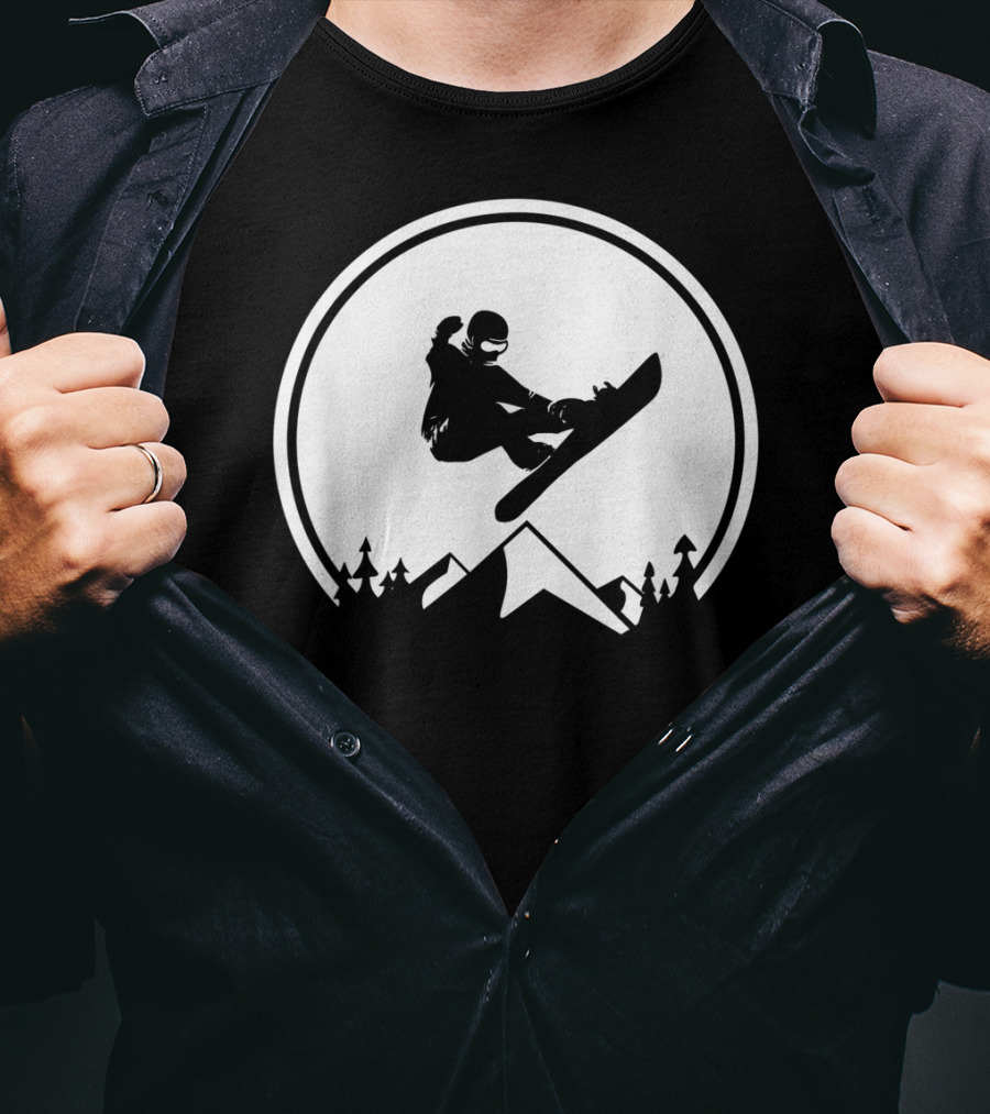 Snowboard Snowboarding Big Air Silhouette Mountain Jump T-Shirt