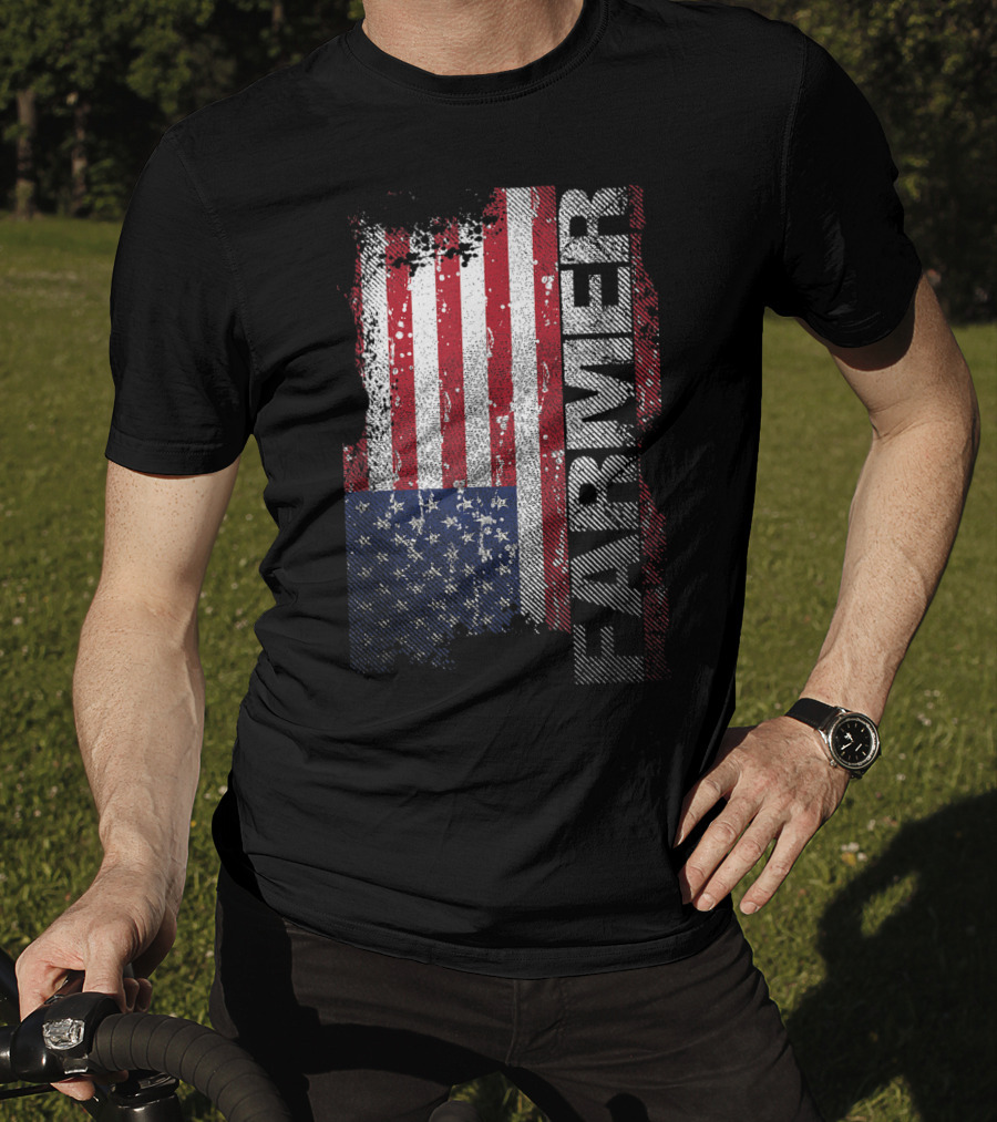USA Flag Farmer American Farmers T-Shirt