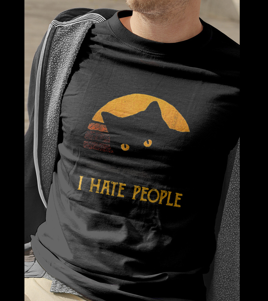 Vintage I Hate People Cat T-Shirt