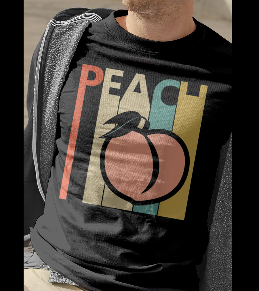 Vintage Peach Retro Fruit Emoji Peach T-Shirt