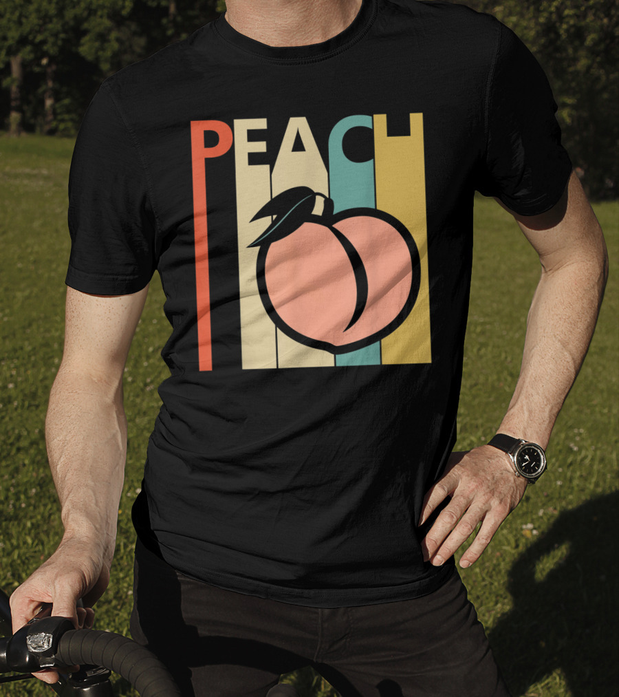 Vintage Peach Retro Fruit Emoji Peach T-Shirt