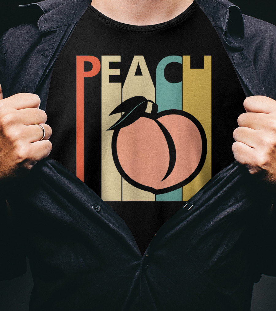 Vintage Peach Retro Fruit Emoji Peach T-Shirt