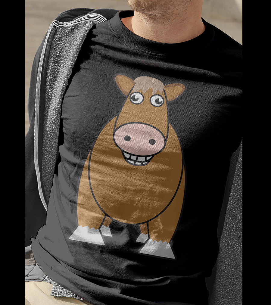 Goofy Cartoon Horse With Big Eyes And Smile T-Shirt
