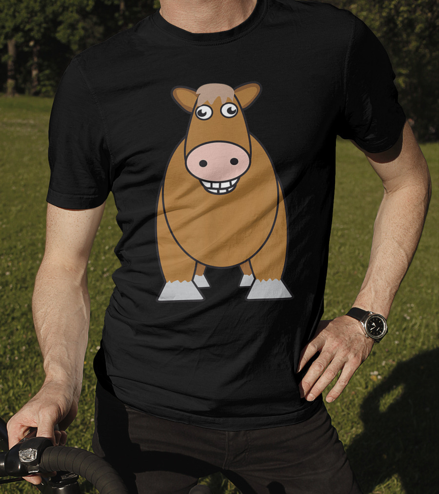 Goofy Cartoon Horse With Big Eyes And Smile T-Shirt