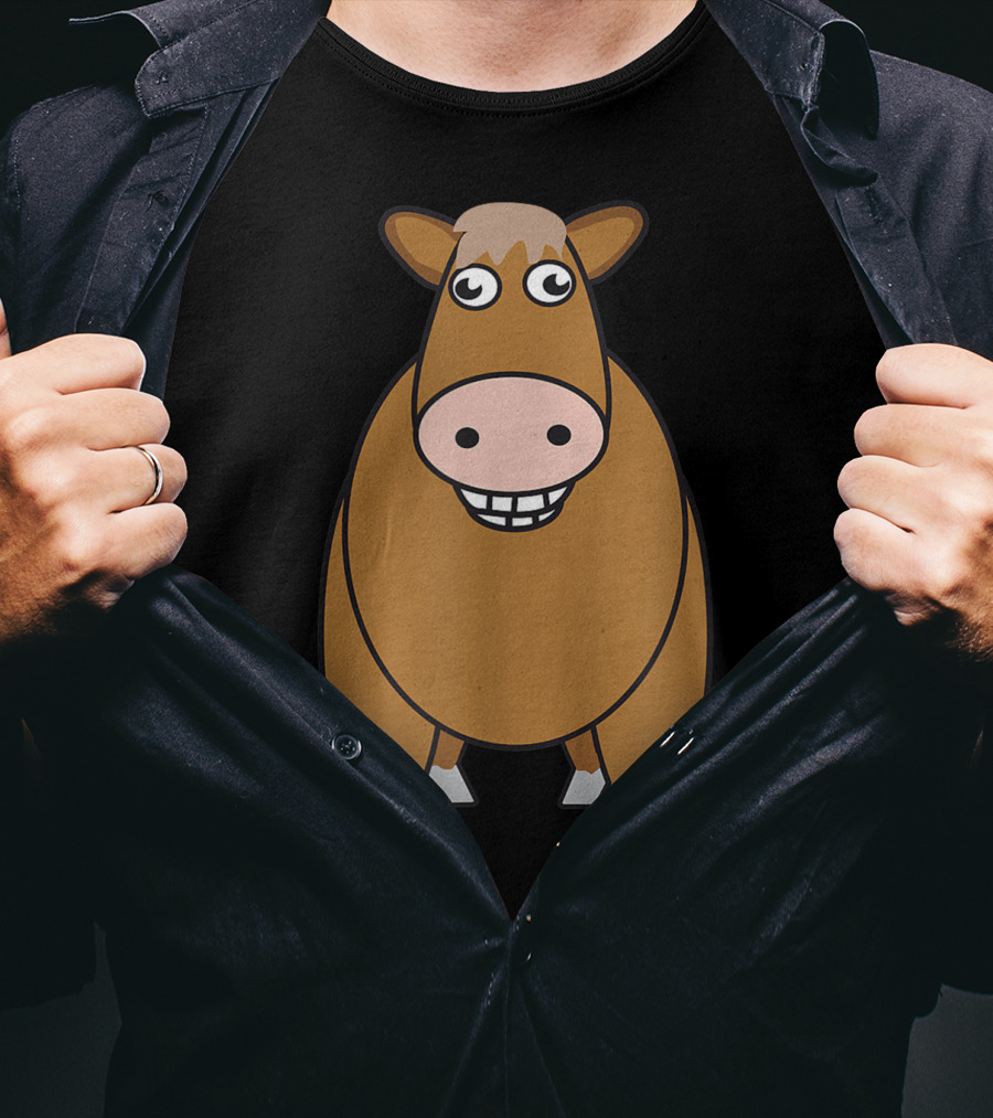 Goofy Cartoon Horse With Big Eyes And Smile T-Shirt