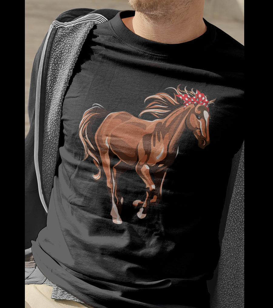 Funny Horse Mom Red Bandana T-Shirt