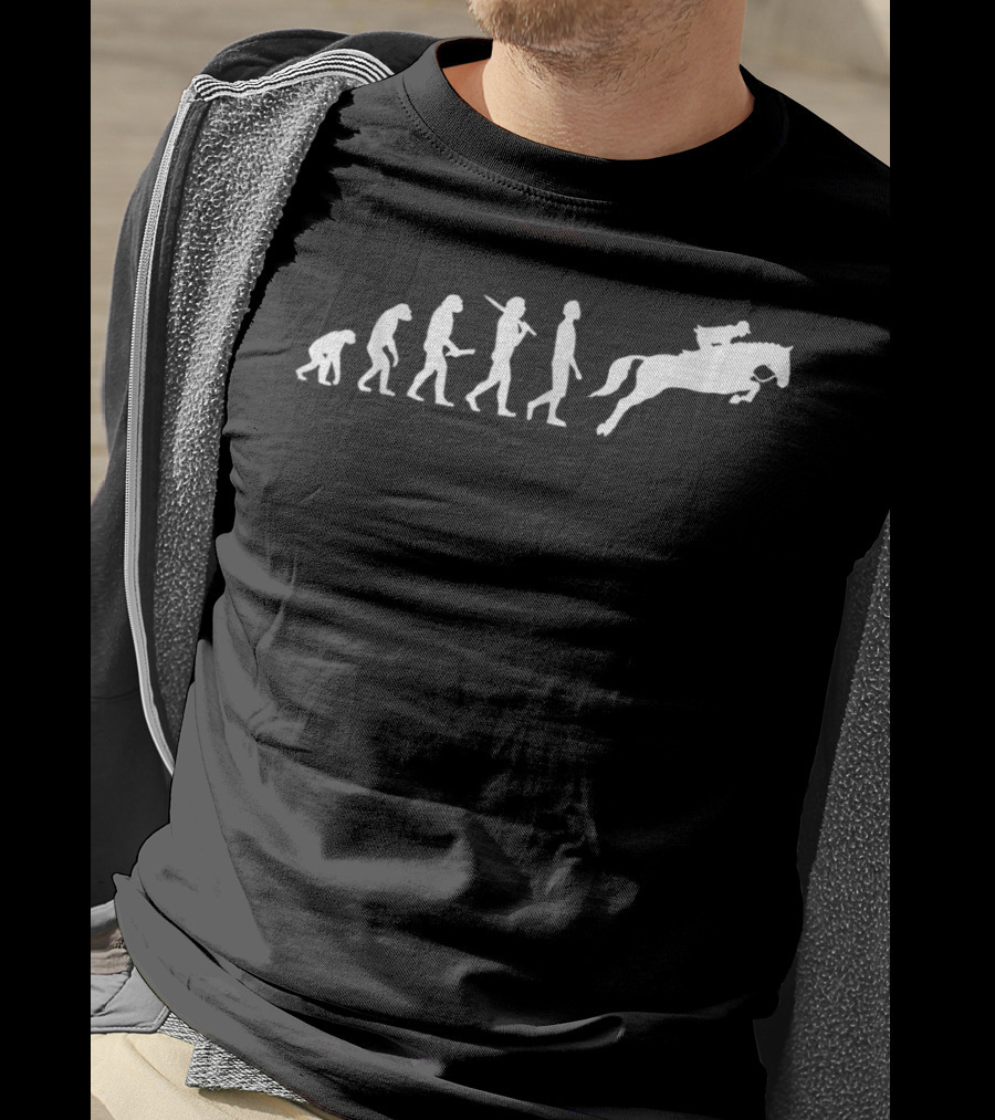Evolution Of Funny Riders For Horse Lovers T-Shirt