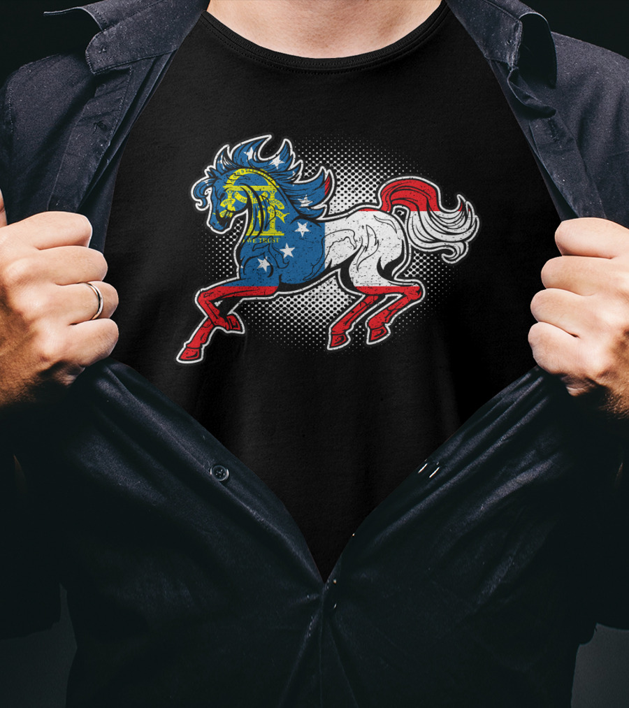Georgia State Flag Horse T-Shirt