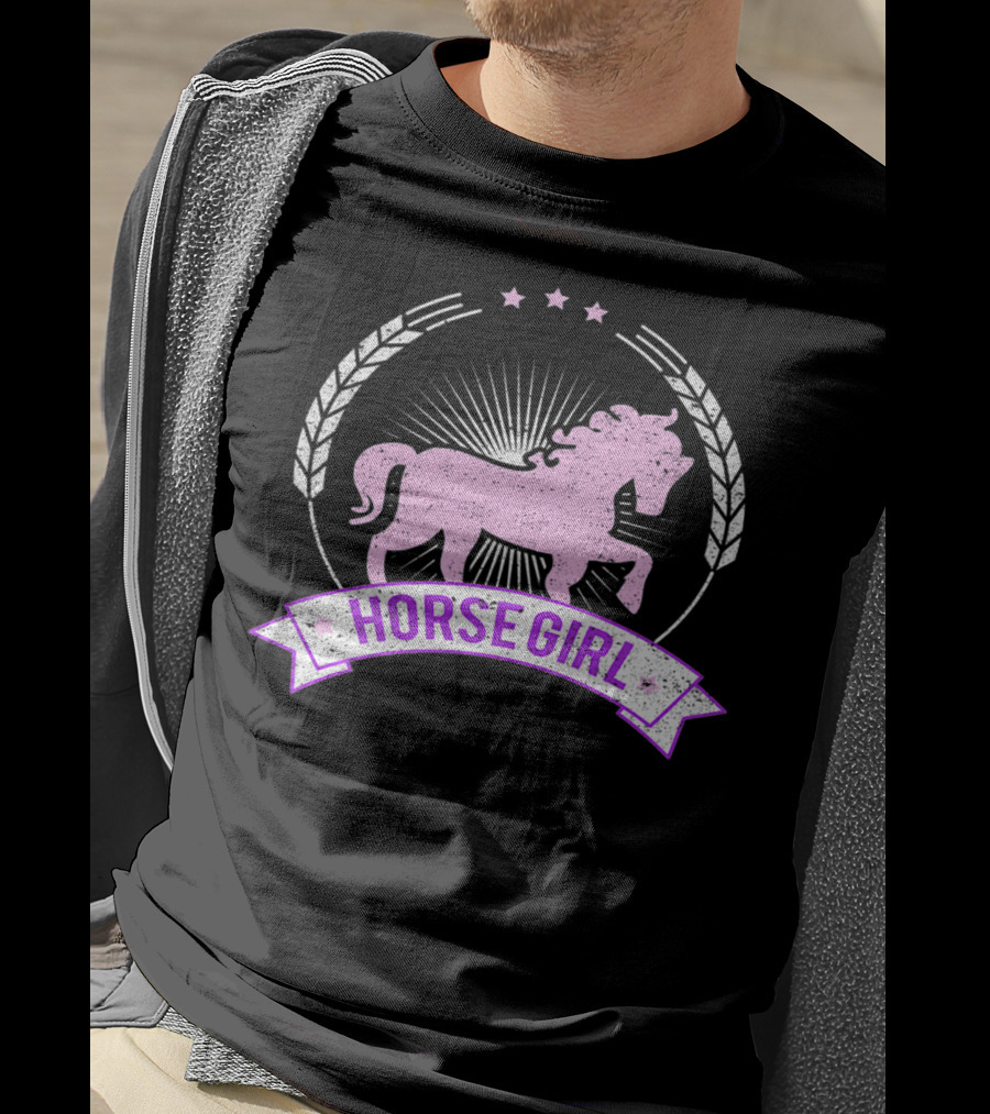 Horse Girl Equitation Riding Horse Lovers Emblem T-Shirt