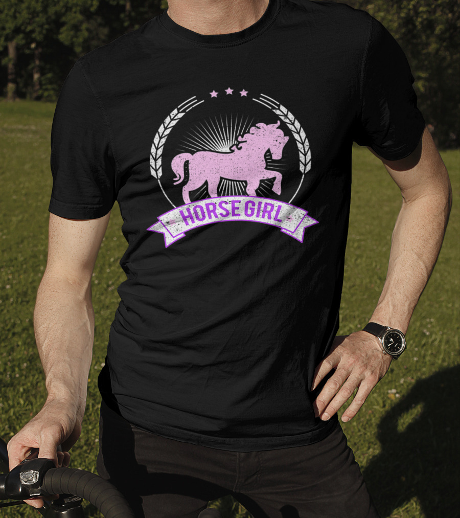 Horse Girl Equitation Riding Horse Lovers Emblem T-Shirt