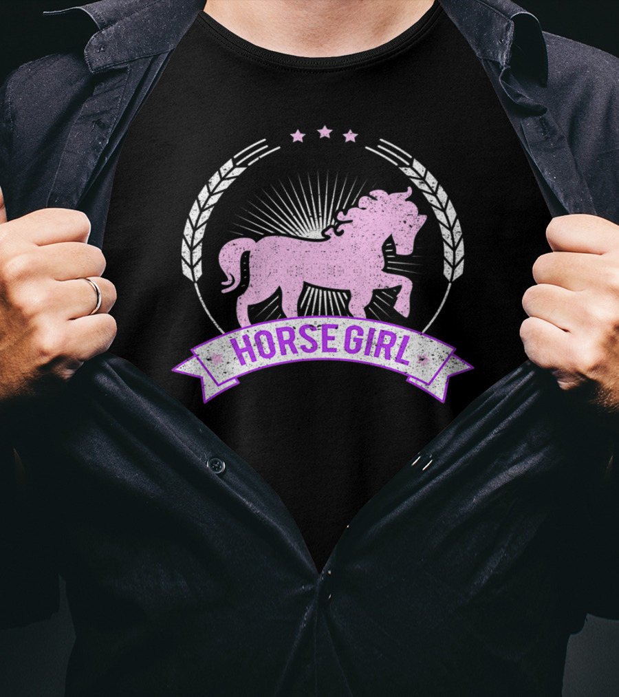 Horse Girl Equitation Riding Horse Lovers Emblem T-Shirt